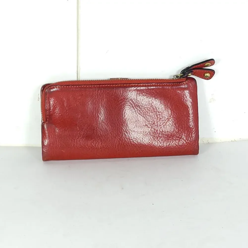 Frye red distressed